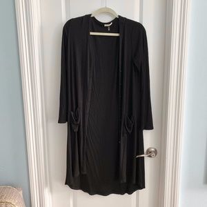 Women's Black Soprano Long Cardigan Like New L